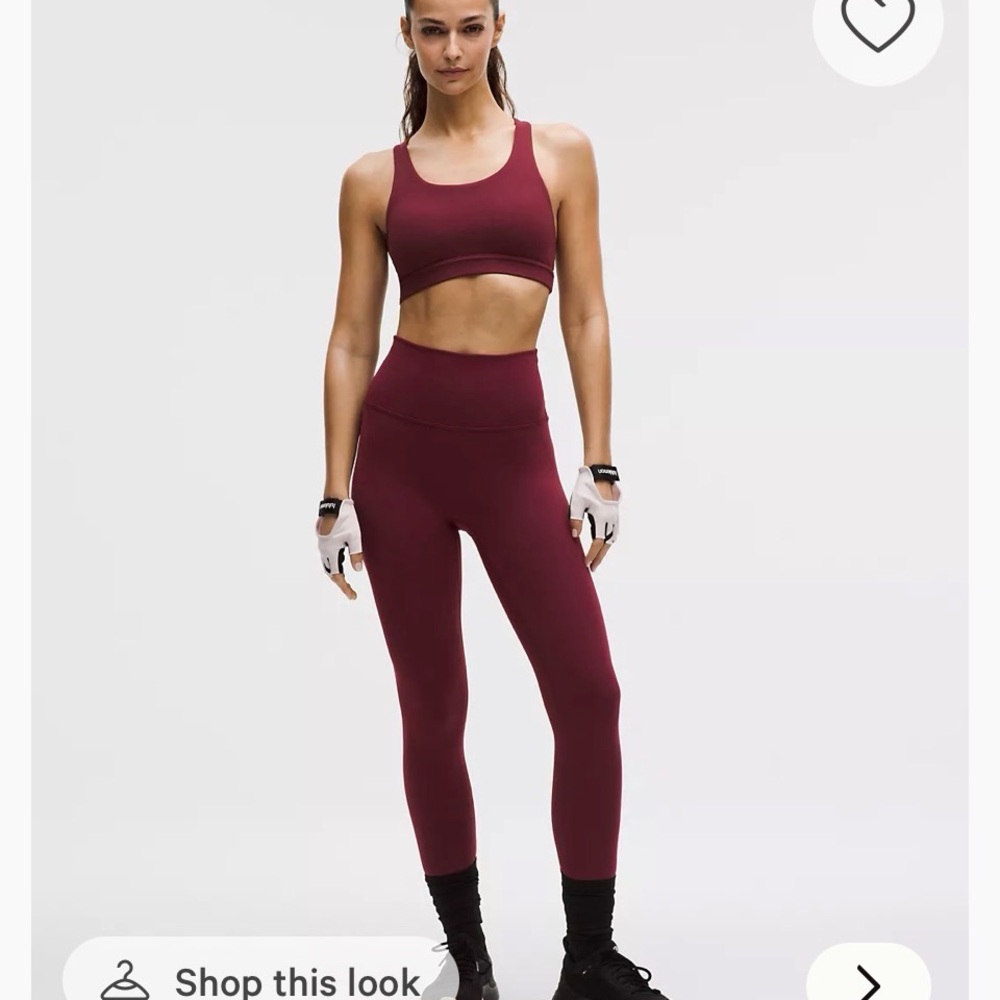 NWT Lululemon Wunder Train No Line High-Rise Tight 28" Size 18 in Burgundy